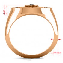 Men's Black Diamond Nautical Compass Ring 14k Rose Gold (0.25ct)