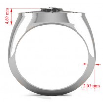 Men's Diamond Nautical Compass Fashion Ring 18k White Gold (0.25ct)
