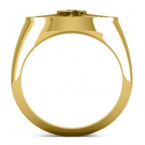 Men's Diamond Nautical Compass Fashion Ring 18k Yellow Gold (0.25ct)
