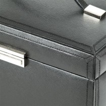 Women's 3 Drawer Genuine Leather Jewelry Box w/ Mirror Travel Case