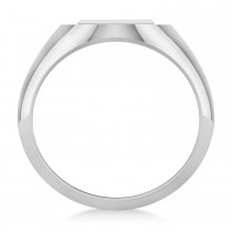 Men's Holy Cross Fashion Signet Ring 14k White Gold