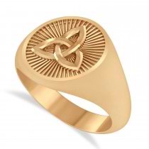 Men's Celtic Knot Signet Ring in 14k Rose Gold