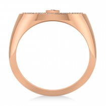 Men's Halo Diamong Fashion Signet Ring 14k Rose Gold (0.68ct)