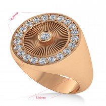 Men's Halo Diamong Fashion Signet Ring 14k Rose Gold (0.68ct)