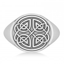 Men's Celtic Knot Fashion Ring 14k White Gold