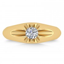 Men's Solitaire Diamond Ring 14k Yellow Gold (0.50ct)