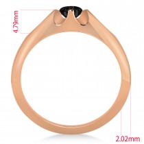 Men's Solitaire Black Diamond Ring 14k Rose Gold (0.50ct)