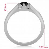 Men's Solitaire Black Diamond Ring 14k White Gold (0.50ct)