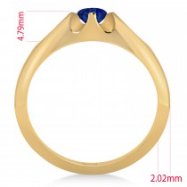 Men's Solitaire Blue Sapphire Ring 14k Yellow Gold (0.50ct)