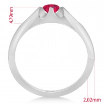 Men's Solitaire Ruby Ring 14k White Gold (0.50ct)