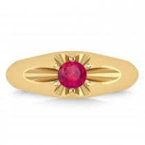 Men's Solitaire Ruby Ring 14k Yellow Gold (0.50ct)