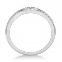 Diamond Gents Ring/Wedding Band For Men 14k White Gold (0.30ct)