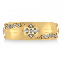Diamond Gents Ring/Wedding Band For Men 14k Yellow Gold (0.30ct)