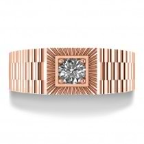 Two Tone Cut Diamond Men's Fashion Ring 14k Rose Gold (0.50 ct)