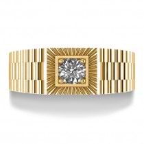 Two Tone Cut Diamond Men's Fashion Ring 14k Yellow Gold (0.50 ct)