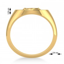 Men's Anchor Signet Ring 14k Yellow Gold