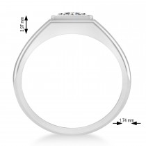 Men's Round Diamond Solitaire Ring 14k White Gold (0.75 ctw)