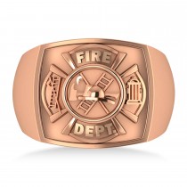 Fire Department Badge Ring 14k Rose Gold