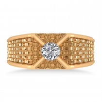 Men's Textured Diamond Fashion Ring 14k Rose Gold (0.50 ctw)