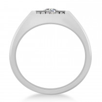 Men's Textured Diamond Fashion Ring 14k White Gold (0.50 ctw)