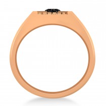 Men's Textured Black Diamond Fashion Ring 14k Rose Gold (0.50 ctw)