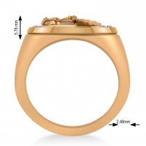 Men's Diamond Stallion & Horseshoe Fashion Ring 14k Rose Gold (0.36 ctw)