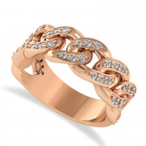 Diamond Novelty Chain Men's Ring 14k Rose Gold (0.63ct)