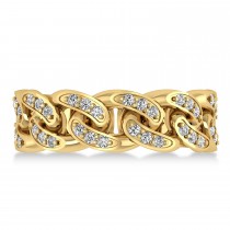 Diamond Novelty Chain Men's Ring 14k Yellow Gold (0.63ct)