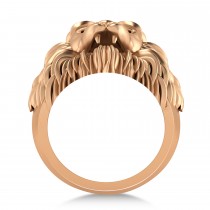 Men's Lion Head Ring 14K Rose Gold