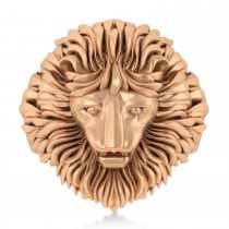 Men's Lion Head Ring 14K Rose Gold