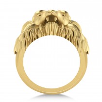 Men's Lion Head Ring 14K Yellow Gold