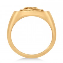 United States Navy Anchor Men's Signet Fashion Ring 14k Rose Gold
