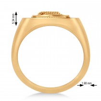United States Navy Anchor Men's Signet Fashion Ring 14k Rose Gold