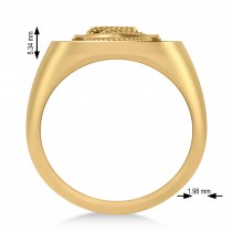 United States Navy Anchor Men's Signet Fashion Ring 14k Yellow Gold