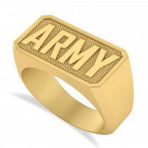 United States Army Men's Signet Fashion Ring 14k Yellow Gold