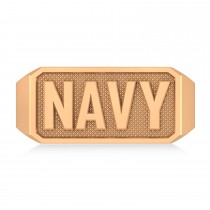 United States Navy Men's Signet Fashion Ring 14k Rose Gold