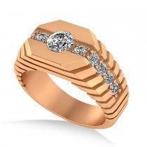 Diamond Chest Men's Ring/Wedding Band 14k Rose Gold (1.20ct)