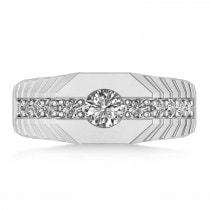 Diamond Chest Men's Ring/Wedding Band 14k White Gold (1.20ct)