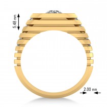 Diamond Chest Men's Ring/Wedding Band 14k Yellow Gold (1.20ct)