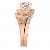 Diamond Accented Tension Set Bridal Set 14k Rose Gold (0.35ct)