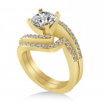 Diamond Accented Tension Set Bridal Set 14k Yellow Gold (0.35ct)