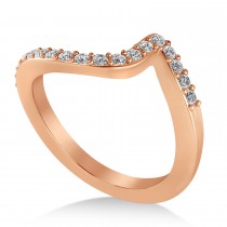 Lab Grown Diamond Accented Tension Set Wedding Band 18k Rose Gold (0.18ct)