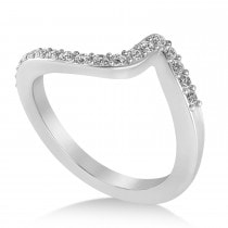 Lab Grown Diamond Accented Tension Set Wedding Band 18k White Gold (0.18ct)
