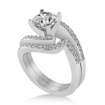 Lab Grown Diamond Accented Tension Set Bridal Set Platinum (0.35ct)