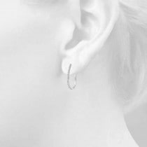 Diamond Round Shape Hoop Earrings in 14k White Gold (0.50ct)