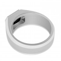 Black Diamond Solitaire Men's Engagement Ring 14k White Gold (2.50ct)