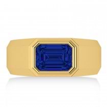 Blue Sapphire Solitaire Men's Engagement Ring 14k Yellow Gold (2.50ct)