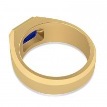 Blue Sapphire Solitaire Men's Engagement Ring 14k Yellow Gold (2.50ct)