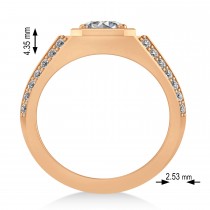 Lab Grown Diamond Accented Men's Engagement Ring 14k Rose Gold (2.06ct)