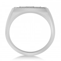 Tiger's Face Shaped Gents Ring 14k White Gold